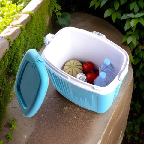 Lodówka turystyczna 32L KAMAI ICEBERG na wkłady mrożące, turkusowa z białą rączką Lodówka turystyczna 32L KAMAI ICEBERG na wkłady mrożące, turkusowa z białą rączką