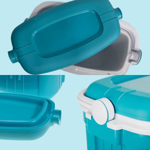 Lodówka turystyczna 42L KAMAI ICEBERG na wkłady mrożące, turkusowa z białą rączką Lodówka turystyczna 42L KAMAI ICEBERG na wkłady mrożące, turkusowa z białą rączką