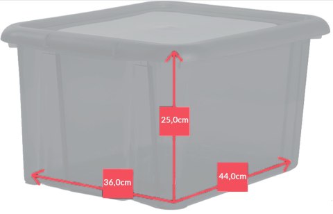 Pojemnik plastikowy 30L FUNNY z pokrywą TRANSPARENTNY Pojemnik plastikowy 30L FUNNY z pokrywą TRANSPARENTNY