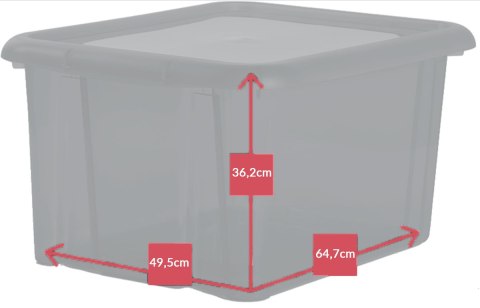 Pojemnik plastikowy 80L FUNNY z pokrywą TRANSPARENTNY Pojemnik plastikowy 80L FUNNY z pokrywą TRANSPARENTNY