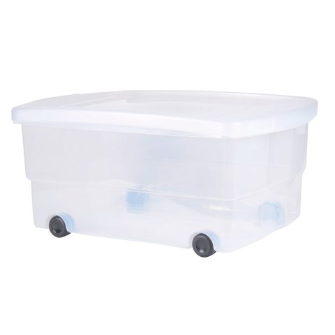 Pojemnik plastikowy 80L SKRZYNIA CLIP BOX z pokrywą na kółkach TRANSPARENTNY Pojemnik plastikowy 80L SKRZYNIA CLIP BOX z pokrywą na kółkach TRANSPARENTNY