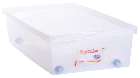 Pojemnik plastikowy pod łóżko 33L z kółkami i pokrywą TRANSPARENTNY Pojemnik plastikowy pod łóżko 33L z kółkami i pokrywą TRANSPARENTNY