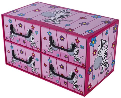 Pudełko kartonowe 4 szuflady poziome SAWANNA ZEBRA Pudełko kartonowe 4 szuflady poziome SAWANNA ZEBRA