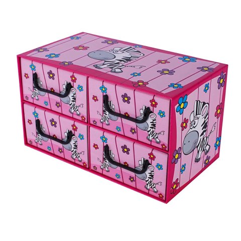 Pudełko kartonowe 4 szuflady poziome SAWANNA ZEBRA Pudełko kartonowe 4 szuflady poziome SAWANNA ZEBRA