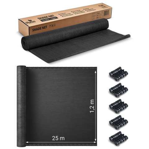 Siatka cieniująca 1,2x25m 110g/m2 + 50 zacisków szara Siatka cieniująca 1,2x25m 110g/m2 + 50 zacisków szara