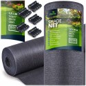 Siatka cieniująca 1,2x25m 140g/m2 + 50 zacisków szara