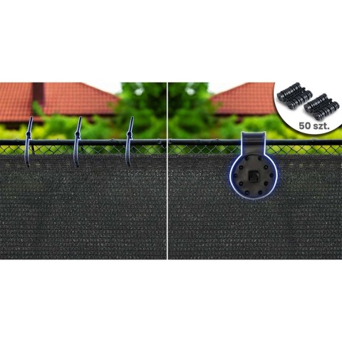 Siatka cieniująca 1,2x25m 140g/m2 + 50 zacisków szara Siatka cieniująca 1,2x25m 140g/m2 + 50 zacisków szara