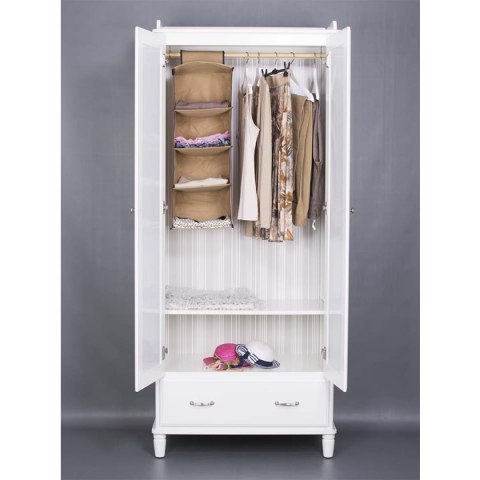 Organizer 4-częściowy 30x30x84cm wiszący do szafy BEŻOWY Organizer 4-częściowy 30x30x84cm wiszący do szafy BEŻOWY