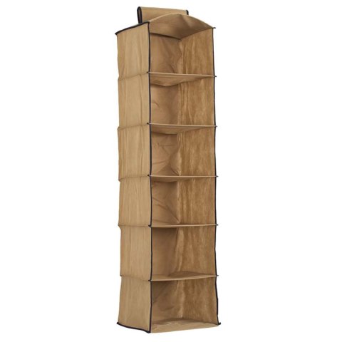 Organizer 6-częściowy 30x30x120cm wiszący do szafy BEŻOWY Organizer 6-częściowy 30x30x120cm wiszący do szafy BEŻOWY