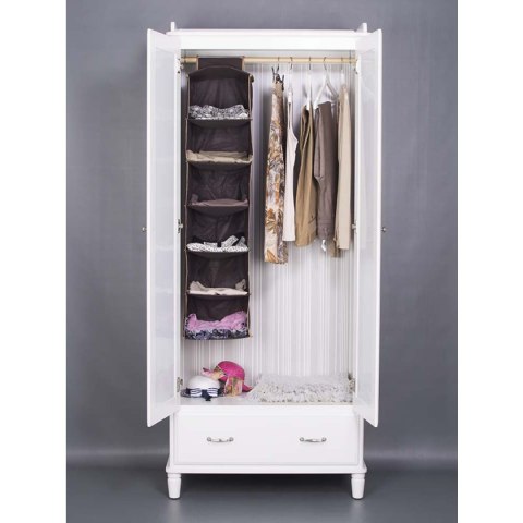 Organizer 6-częściowy 30x30x120cm wiszący do szafy BRĄZOWY Organizer 6-częściowy 30x30x120cm wiszący do szafy BRĄZOWY