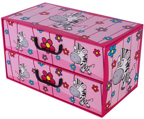 Pudełko kartonowe 2 szuflady poziome SAWANNA ZEBRA Pudełko kartonowe 2 szuflady poziome SAWANNA ZEBRA