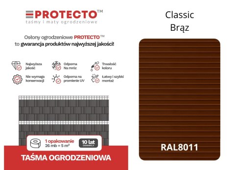 Taśma ogrodzeniowa 50mb Thermoplast® CLASSIC LINE 4,75cm BRĄZ Taśma ogrodzeniowa 50mb Thermoplast® CLASSIC LINE 4,75cm BRĄZ