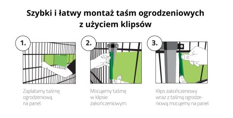 Klipsy do taśm ogrodzeniowych 10 szt. STANDARD GRAFIT Klipsy do taśm ogrodzeniowych 10 szt. STANDARD GRAFIT