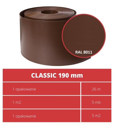 Taśma ogrodzeniowa 26mb Thermoplast® CLASSIC LINE 19cm BRĄZ Taśma ogrodzeniowa 26mb Thermoplast® CLASSIC LINE 19cm BRĄZ