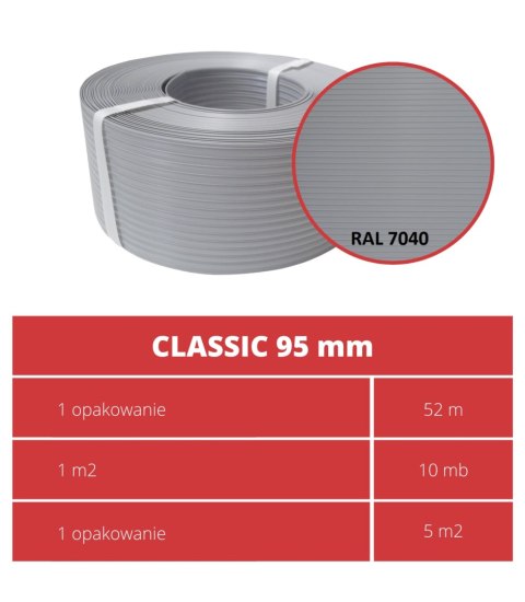 Taśma ogrodzeniowa 52mb Thermoplast® CLASSIC LINE 9,5cm SZARA Taśma ogrodzeniowa 52mb Thermoplast® CLASSIC LINE 9,5cm SZARA