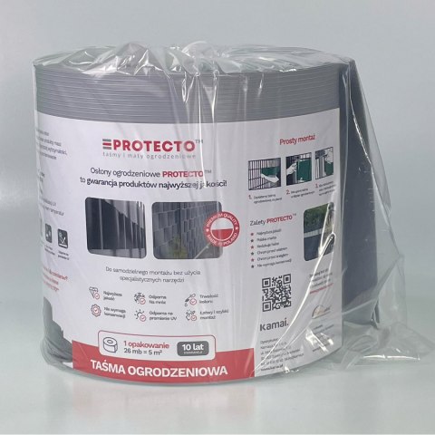 Taśma ogrodzeniowa ROLKA 26mb SMART 19cm PROTECTO™ SZARA Taśma ogrodzeniowa ROLKA 26mb SMART 19cm PROTECTO™ SZARA