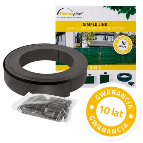 Taśma ogrodzeniowa system pionowy BASIC 48 mm GRAFIT Taśma ogrodzeniowa system pionowy BASIC 48 mm GRAFIT