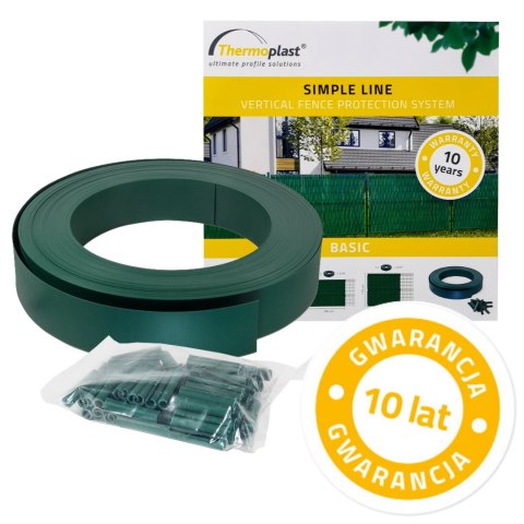 Taśma ogrodzeniowa system pionowy BASIC 48 mm ZIELONA Taśma ogrodzeniowa system pionowy BASIC 48 mm ZIELONA