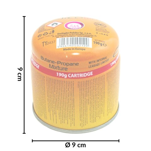 Kartusz nabój gazowy nabijany 190g/393ml Kartusz nabój gazowy nabijany 190g/393ml