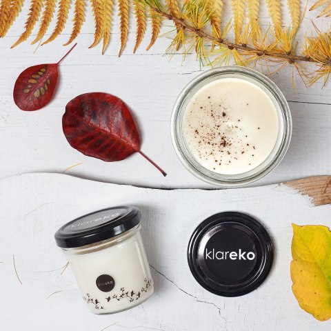 Naturalna świeca zapachowa M-80gr 22 godziny świecenia KLAREKO Cynamon i Goździki Naturalna świeca zapachowa M-80gr 22 godziny świecenia KLAREKO Cynamon i Goździki