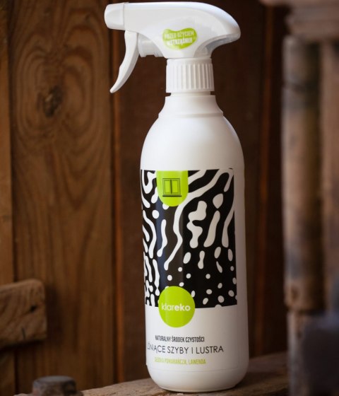 Płyn do mycia szyb i luster pomarańczowo-lawendowy butelka 500ml KLAREKO Płyn do mycia szyb i luster pomarańczowo-lawendowy butelka 500ml KLAREKO