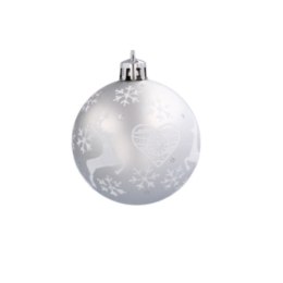 Bombki choinkowe 6cm kpl 8 szt SREBRNE W1