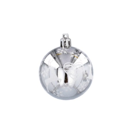 Bombki choinkowe 6cm kpl 8 szt SREBRNE W1 Bombki choinkowe 6cm kpl 8 szt SREBRNE W1