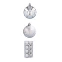 Bombki choinkowe 6cm kpl 8 szt SREBRNE W1