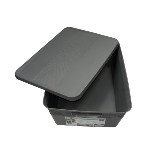 Pojemnik dekoracyjny 13L STORAGE z pokrywą SZARY Pojemnik dekoracyjny 13L STORAGE z pokrywą SZARY