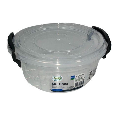 Pojemnik plastikowy 600ml OKRĄGŁY MULTI BOX z pokrywką Pojemnik plastikowy 600ml OKRĄGŁY MULTI BOX z pokrywką