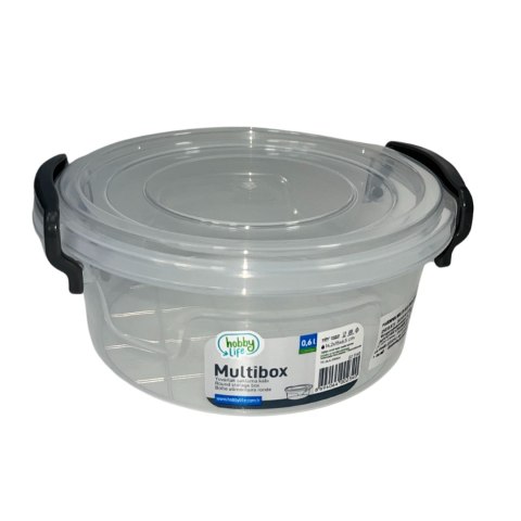 Pojemnik plastikowy 600ml OKRĄGŁY MULTI BOX z pokrywką Pojemnik plastikowy 600ml OKRĄGŁY MULTI BOX z pokrywką