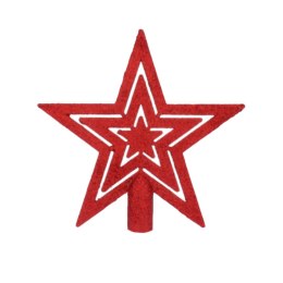 Szpic na choinkę 20cm GWIAZDA czerwony