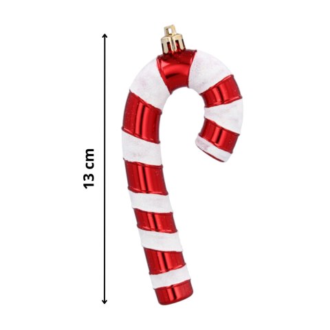 Zawieszki "CUKIERKOWA LASKA" 13cm - Komplet 4 szt. - Kolor: BOŻONARODZENIOWA CZERWIEŃ Zawieszki "CUKIERKOWA LASKA" 13cm - Komplet 4 szt. - Kolor: BOŻONARODZENIOWA CZERWIEŃ