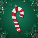 Zawieszki "CUKIERKOWA LASKA" 13cm - Komplet 4 szt. - Kolor: BOŻONARODZENIOWA CZERWIEŃ