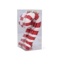 Zawieszki "CUKIERKOWA LASKA" 13cm - Komplet 4 szt. - Kolor: BOŻONARODZENIOWA CZERWIEŃ