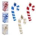 Zawieszki "CUKIERKOWA LASKA" 13cm - Komplet 4 szt. - Kolor: BOŻONARODZENIOWA CZERWIEŃ