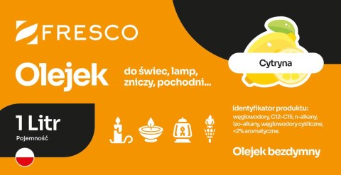Paliwo olej do lamp, pochodni i świec 1,0L CYTRYNOWY Paliwo olej do lamp, pochodni i świec 1,0L CYTRYNOWY