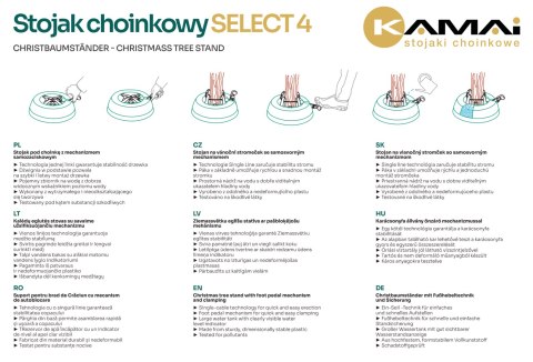 Stojak choinkowy KAMAI SELECT 4 do drzewka 3,5m NOWY Stojak choinkowy KAMAI SELECT 4 do drzewka 3,5m NOWY