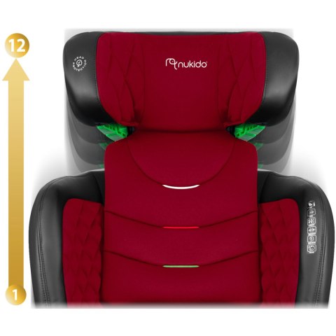 Fotelik samochodowy Nukido Louis czarno-czerwony 15-36 kg ISOFIX Fotelik samochodowy Nukido Louis czarno-czerwony 15-36 kg ISOFIX