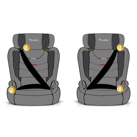 Fotelik samochodowy Nukido Louis czarno-czerwony 15-36 kg ISOFIX Fotelik samochodowy Nukido Louis czarno-czerwony 15-36 kg ISOFIX