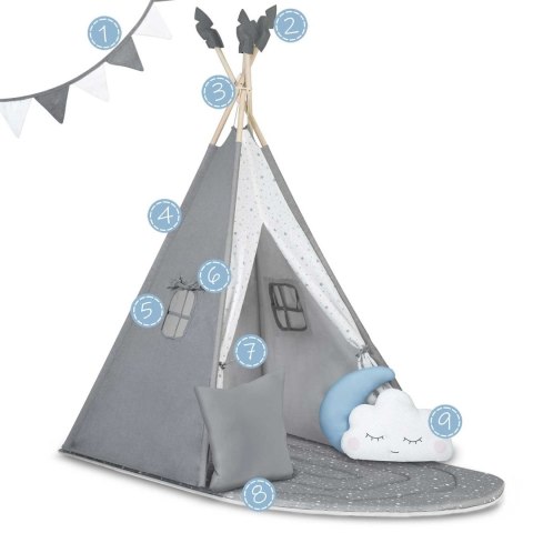 Namiot tipi dla dzieci NK-406 Nukido - szary Namiot tipi dla dzieci NK-406 Nukido - szary
