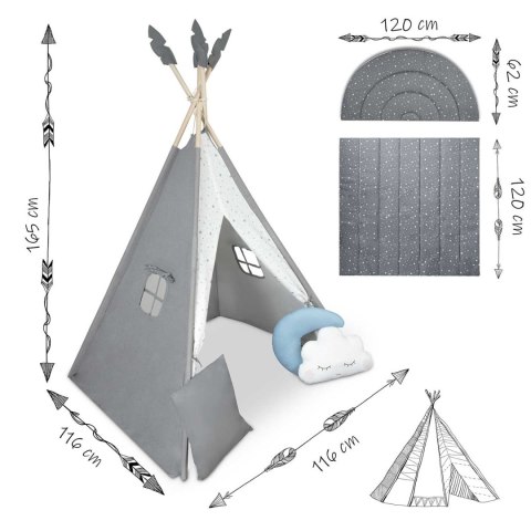 Namiot tipi dla dzieci NK-406 Nukido - szary Namiot tipi dla dzieci NK-406 Nukido - szary