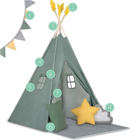 Namiot tipi dla dzieci NK-406 Nukido - zielony Namiot tipi dla dzieci NK-406 Nukido - zielony