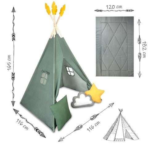 Namiot tipi dla dzieci NK-406 Nukido - zielony Namiot tipi dla dzieci NK-406 Nukido - zielony
