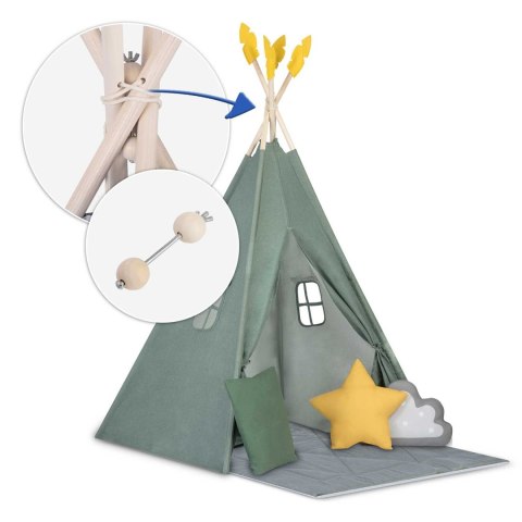Namiot tipi dla dzieci NK-406 Nukido - zielony Namiot tipi dla dzieci NK-406 Nukido - zielony
