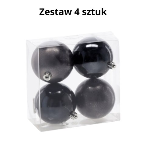 Ekskluzywna Bombka Choinkowa od Kamai Christmas Decoration® - Kolor Antracyt, Komplet 4 Sztuk Ekskluzywna Bombka Choinkowa od Kamai Christmas Decoration® - Kolor Antracyt, Komplet 4 Sztuk