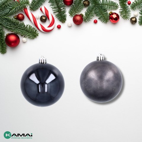 Ekskluzywna Bombka Choinkowa od Kamai Christmas Decoration® - Kolor Antracyt, Komplet 4 Sztuk Ekskluzywna Bombka Choinkowa od Kamai Christmas Decoration® - Kolor Antracyt, Komplet 4 Sztuk