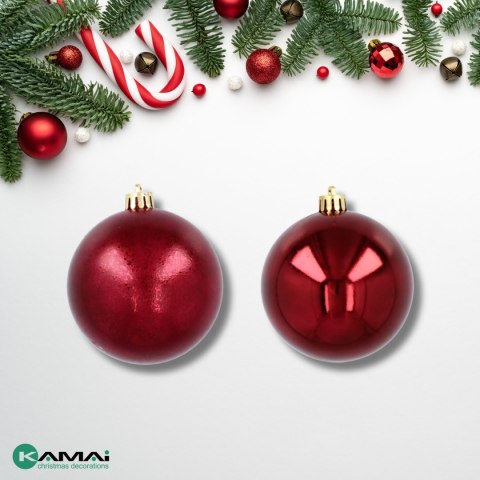 Ekskluzywna Bombka Choinkowa od Kamai Christmas Decoration® - Kolor Burgund, Komplet 4 Sztuk Ekskluzywna Bombka Choinkowa od Kamai Christmas Decoration® - Kolor Burgund, Komplet 4 Sztuk