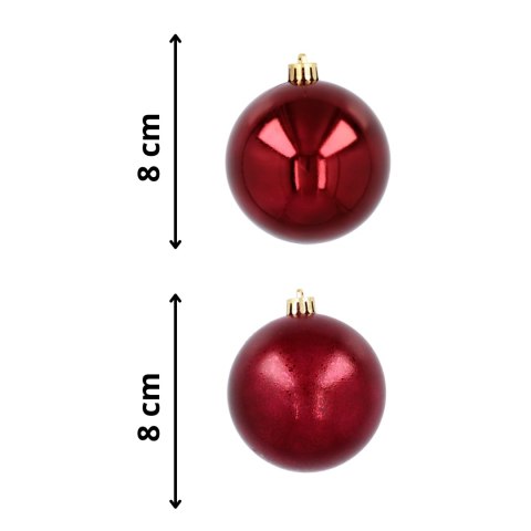 Ekskluzywna Bombka Choinkowa od Kamai Christmas Decoration® - Kolor Burgund, Komplet 4 Sztuk Ekskluzywna Bombka Choinkowa od Kamai Christmas Decoration® - Kolor Burgund, Komplet 4 Sztuk