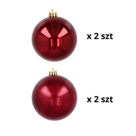 Ekskluzywna Bombka Choinkowa od Kamai Christmas Decoration® - Kolor Burgund, Komplet 4 Sztuk Ekskluzywna Bombka Choinkowa od Kamai Christmas Decoration® - Kolor Burgund, Komplet 4 Sztuk